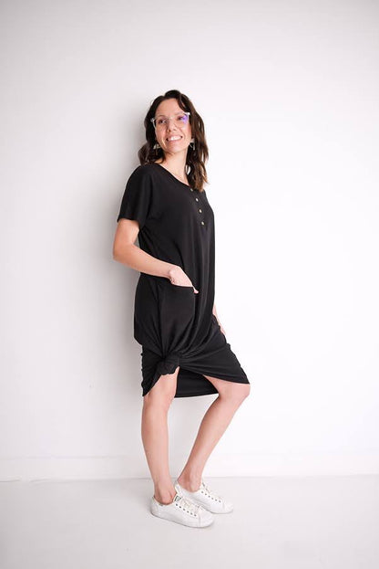 Jet Black Swing Dress (Rayon from Bamboo fabric) | Loon and Bloom